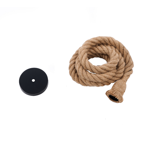 GLOBOSTAR® ROPE 01018 Boho Κρεμαστό Φωτιστικό Οροφής με Ντουί 1 x E27 AC 220-240V IP20 - Μπεζ - Μ3.5 x Π3.5 x Υ200cm