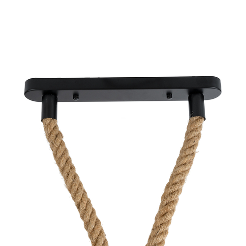 GLOBOSTAR® ROPE 01019 Boho Κρεμαστό Φωτιστικό Οροφής με Ντουί 2 x E27 AC 220-240V IP20 - Μπεζ - Μ38 x Π3.5 x Υ200cm