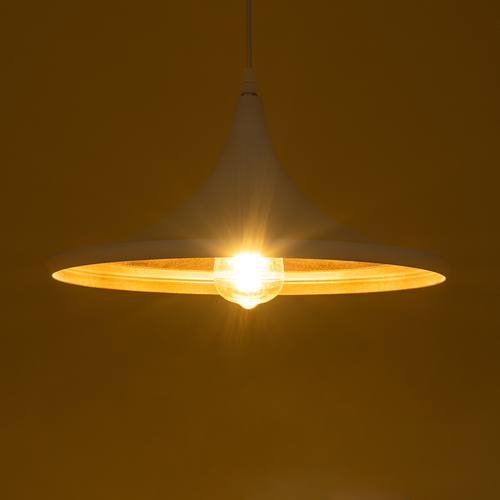 GLOBOSTAR® SHANGHAI 01026 Μοντέρνο Κρεμαστό Φωτιστικό Οροφής με Ντουί 3 x E27 AC 220-240V IP20 - Λευκό & Χρυσό - Μ79.5 x Π79.5 x Υ38cm - Σετ 3 Τεμαχίων