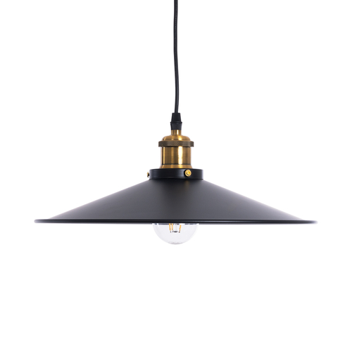 GLOBOSTAR® CARAVEL 01042 Vintage Κρεμαστό Φωτιστικό Οροφής με Ντουί 1 x E27 AC 220-240V IP20 - Μαύρο & Χρυσό - Μ36 x Π36 x Υ10cm