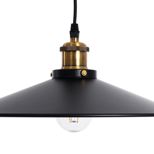 GLOBOSTAR® CARAVEL 01042 Vintage Κρεμαστό Φωτιστικό Οροφής με Ντουί 1 x E27 AC 220-240V IP20 - Μαύρο & Χρυσό - Μ36 x Π36 x Υ10cm