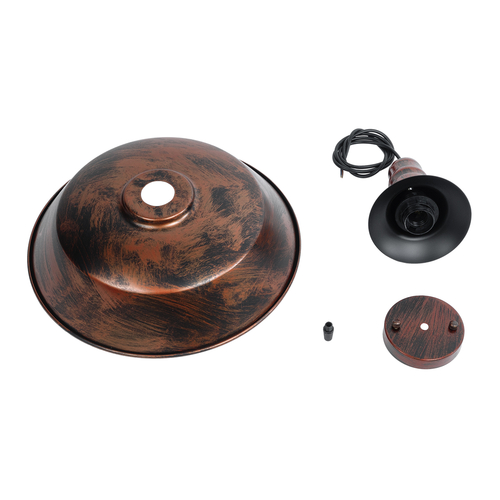 GLOBOSTAR® RAY 01046 Vintage Κρεμαστό Φωτιστικό Οροφής με Ντουί 1 x E27 AC 220-240V IP20 - Χάλκινο Εφέ Σκουριάς - Μ36 x Π36 x Υ25cm