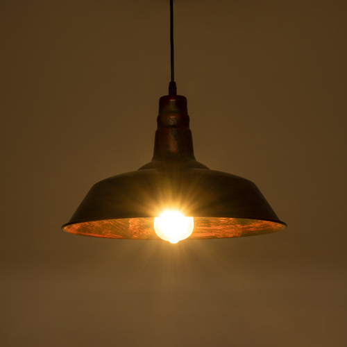 GLOBOSTAR® RAY 01046 Vintage Κρεμαστό Φωτιστικό Οροφής με Ντουί 1 x E27 AC 220-240V IP20 - Χάλκινο Εφέ Σκουριάς - Μ36 x Π36 x Υ25cm