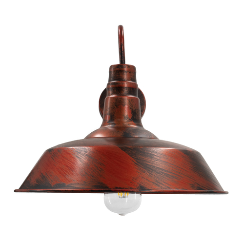 GLOBOSTAR® RAY 01052 Vintage Φωτιστικό Τοίχου - Απλίκα με Ντουί 1 x E27 AC 220-240V IP20 - Χάλκινο Εφέ Σκουριάς - Μ36 x Π42 x Υ32cm