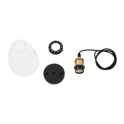 GLOBOSTAR® WICKHAM 01168 Vintage Κρεμαστό Φωτιστικό Οροφής με Ντουί 1 x E27 AC 220-240V IP20 - Χρυσό & Διάφανο - Μ14 x Π14 x Y23cm