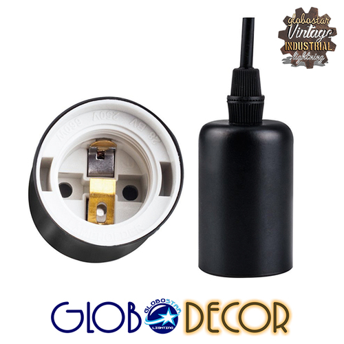 GLOBOSTAR® WIRED 01173 Vintage Κρεμαστό Φωτιστικό Οροφής με Ντουί 10 x E27 AC 220-240V IP20 - Μαύρο - Μ200 x Π200 x Υ100cm