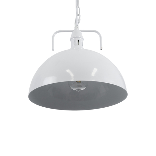 GLOBOSTAR® LARKIN 01174 Vintage Κρεμαστό Φωτιστικό Οροφής με Ντουί 1 x E27 AC 220-240V IP20 - Λευκό - Μ30 x Π30 x Y28cm