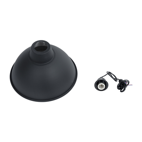 GLOBOSTAR® LOUVE 01176 Vintage Κρεμαστό Φωτιστικό Οροφής με Ντουί 1 x E27 AC 220-240V IP20 - Μαύρο - Μ40 x Π40 x Υ30cm