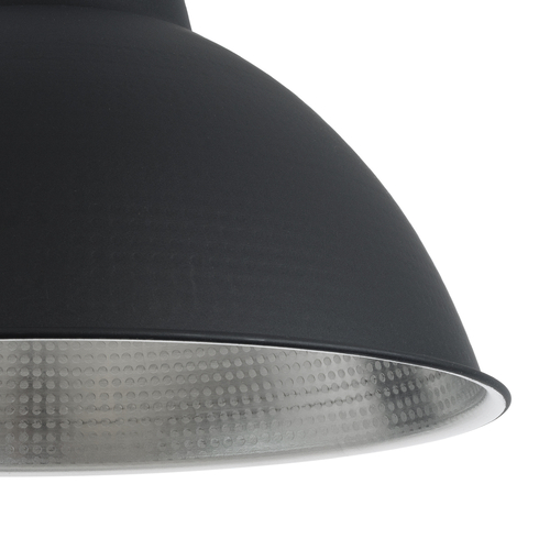 GLOBOSTAR® LOUVE 01176 Vintage Κρεμαστό Φωτιστικό Οροφής με Ντουί 1 x E27 AC 220-240V IP20 - Μαύρο - Μ40 x Π40 x Υ30cm