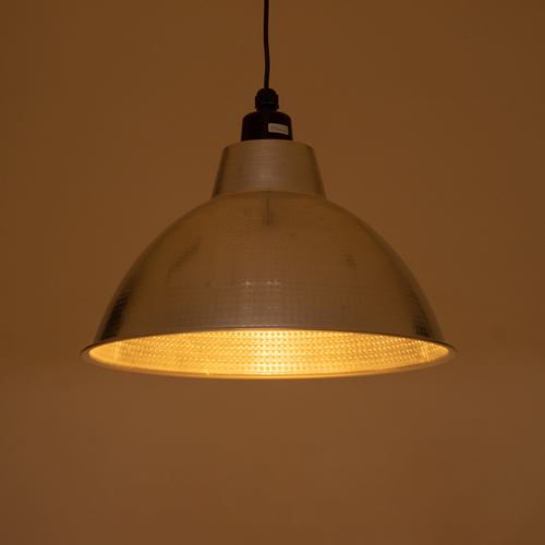 GLOBOSTAR® LOUVE 01178 Vintage Κρεμαστό Φωτιστικό Οροφής με Ντουί 1 x E27 AC 220-240V IP20 - Ασημί - Μ40 x Π40 x Υ30cm