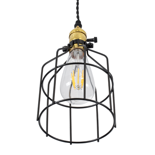 GLOBOSTAR® GALOT 01179 Vintage Κρεμαστό Φωτιστικό Οροφής με Ντουί 1 x E27 AC 220-240V IP20 - Μαύρο & Χρυσό - Μ13.5 x Π13.5 x Y16cm