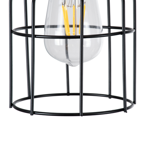 GLOBOSTAR® GALOT 01179 Vintage Κρεμαστό Φωτιστικό Οροφής με Ντουί 1 x E27 AC 220-240V IP20 - Μαύρο & Χρυσό - Μ13.5 x Π13.5 x Y16cm