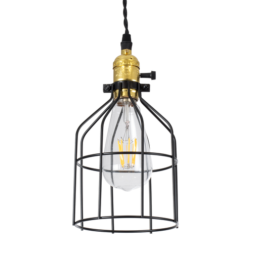 GLOBOSTAR® GALOT 01179 Vintage Κρεμαστό Φωτιστικό Οροφής με Ντουί 1 x E27 AC 220-240V IP20 - Μαύρο & Χρυσό - Μ13.5 x Π13.5 x Y16cm