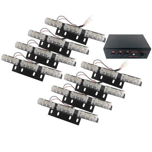 Εξωτερικά Φώτα Οδικής Βοήθειας STROBO LED 8x3 72W 10-30V IP65 Αδιάβροχα Πορτοκαλί GloboStar 88982