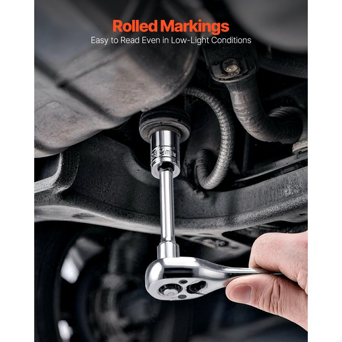 Σετ καρυδάκια VEVOR, 86 τεμάχια, σετ καρυδάκια και καστάνιας 9,5 & 6,4 & 12,7 mm, SAE και μετρικό, κιτ εργαλείων μηχανικού με κλειδί καστάνιας, αξεσουάρ και θήκη αποθήκευσης, κράμα χάλυβα CR-V, για επισκευή αυτοκινήτων