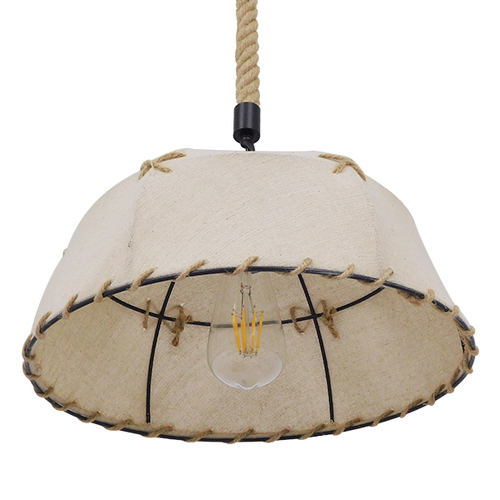 GLOBOSTAR® ANTOINETTE 01028 Vintage Κρεμαστό Φωτιστικό Οροφής με Ντουί 1 x E27 AC 220-240V IP20 - Μπεζ - Μ35 x Π35 x Υ20cm