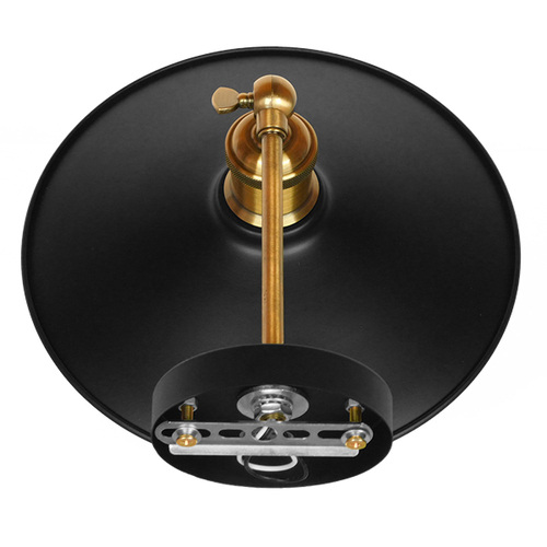 GLOBOSTAR® MINIMALL 01039 Vintage Φωτιστικό Τοίχου - Απλίκα με Ντουί 1 x E27 AC 220-240V IP20 - Μαύρο & Χρυσό - Μ22 x Π39 x Υ18cm