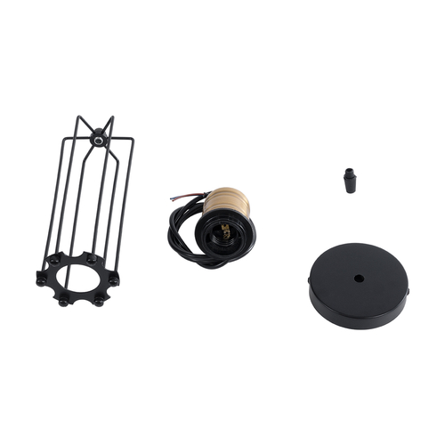 GLOBOSTAR® KLECE 01057 Vintage Κρεμαστό Φωτιστικό Οροφής με Ντουί 1 x E27 AC 220-240V IP20 - Μαύρο & Χρυσό - Μ8 x Π8 x Υ28cm