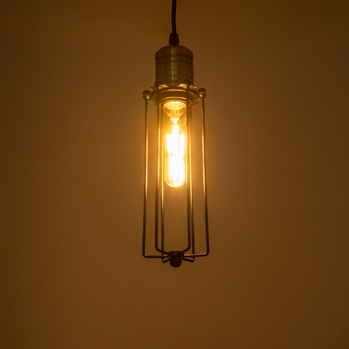 GLOBOSTAR® KLECE 01057 Vintage Κρεμαστό Φωτιστικό Οροφής με Ντουί 1 x E27 AC 220-240V IP20 - Μαύρο & Χρυσό - Μ8 x Π8 x Υ28cm