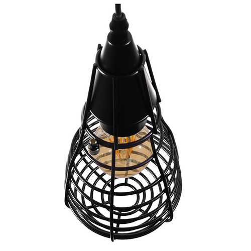 GLOBOSTAR® ALDO 01058 Vintage Κρεμαστό Φωτιστικό Οροφής με Ντουί 1 x E27 AC 220-240V IP20 - Μαύρο - Μ13 x Π13 x Υ27cm