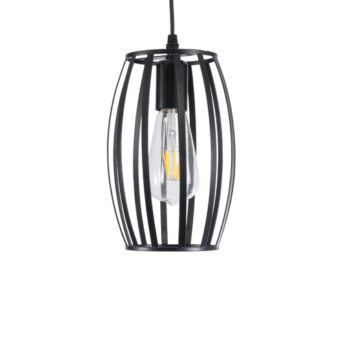 GLOBOSTAR® ZEBRA 01062 Μοντέρνο Κρεμαστό Φωτιστικό Οροφής με Ντουί 1 x E27 AC 220-240V IP20 - Μαύρο - Μ15 x Π15 x Υ24cm