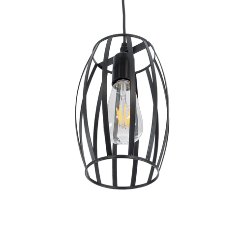 GLOBOSTAR® ZEBRA 01062 Μοντέρνο Κρεμαστό Φωτιστικό Οροφής με Ντουί 1 x E27 AC 220-240V IP20 - Μαύρο - Μ15 x Π15 x Υ24cm