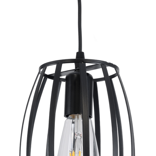 GLOBOSTAR® ZEBRA 01062 Μοντέρνο Κρεμαστό Φωτιστικό Οροφής με Ντουί 1 x E27 AC 220-240V IP20 - Μαύρο - Μ15 x Π15 x Υ24cm