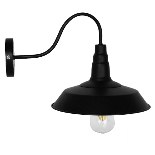GLOBOSTAR® RAY 01065 Vintage Φωτιστικό Τοίχου - Απλίκα με Ντουί 1 x E27 AC 220-240V IP20 - Μαύρο - Μ26 x Π37 x Υ32cm