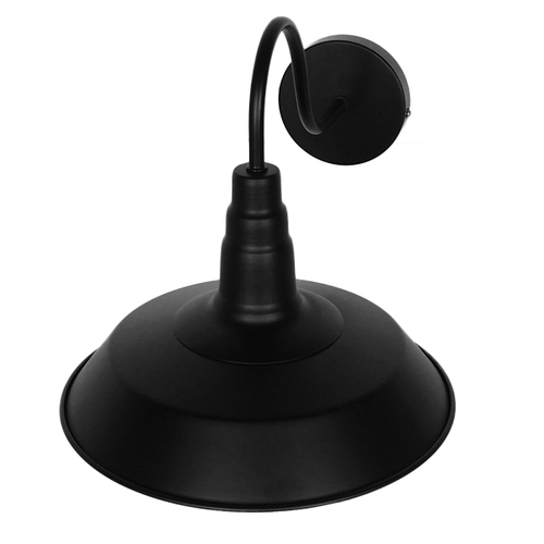 GLOBOSTAR® RAY 01065 Vintage Φωτιστικό Τοίχου - Απλίκα με Ντουί 1 x E27 AC 220-240V IP20 - Μαύρο - Μ26 x Π37 x Υ32cm