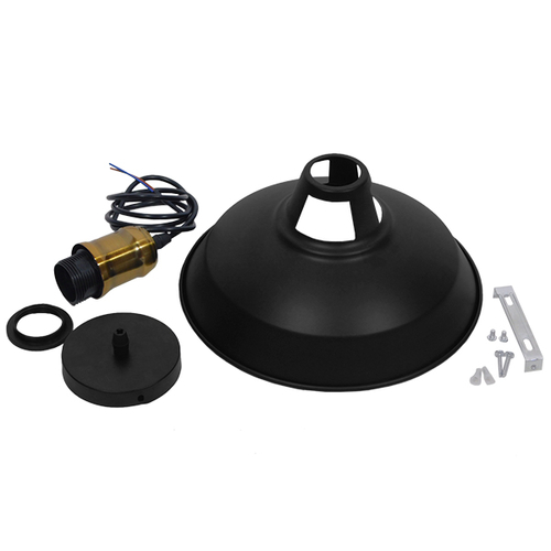 GLOBOSTAR® ANER 01073 Vintage Κρεμαστό Φωτιστικό Οροφής με Ντουί 1 x E27 AC 220-240V IP20 - Μαύρο & Χρυσό - Μ27.5 x Π27.5 x Υ19cm