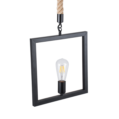 GLOBOSTAR® FRAISE 01077 Vintage Κρεμαστό Φωτιστικό Οροφής με Ντουί 1 x E27 AC 220-240V IP20 - Μαύρο & Μπεζ - Μ32 x Π4 x Υ32cm