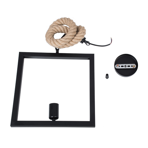 GLOBOSTAR® FRAISE 01077 Vintage Κρεμαστό Φωτιστικό Οροφής με Ντουί 1 x E27 AC 220-240V IP20 - Μαύρο & Μπεζ - Μ32 x Π4 x Υ32cm