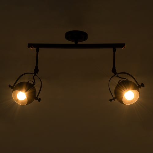 GLOBOSTAR® CANNES 01081 Μοντέρνο Φωτιστικό Οροφής με Ντουί 2 x E27 AC 220-240V IP20 - Μαύρο - Μ61 x Π12 x Υ48cm