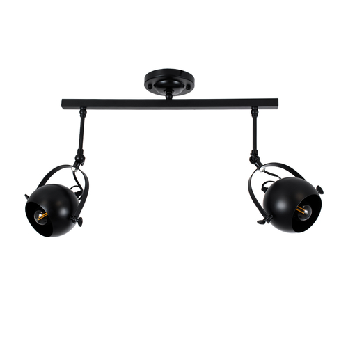 GLOBOSTAR® CANNES 01081 Μοντέρνο Φωτιστικό Οροφής με Ντουί 2 x E27 AC 220-240V IP20 - Μαύρο - Μ61 x Π12 x Υ48cm