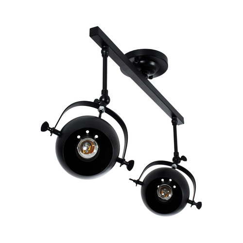 GLOBOSTAR® CANNES 01081 Μοντέρνο Φωτιστικό Οροφής με Ντουί 2 x E27 AC 220-240V IP20 - Μαύρο - Μ61 x Π12 x Υ48cm