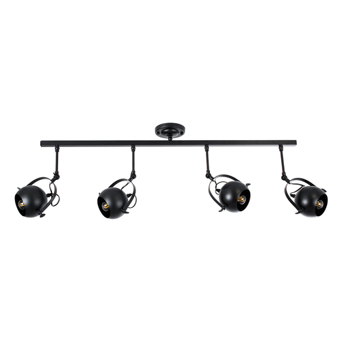 GLOBOSTAR® CANNES 01082 Μοντέρνο Φωτιστικό Οροφής με Ντουί 4 x E27 AC 220-240V IP20 - Μαύρο - Μ108 x Π12 x Υ48cm