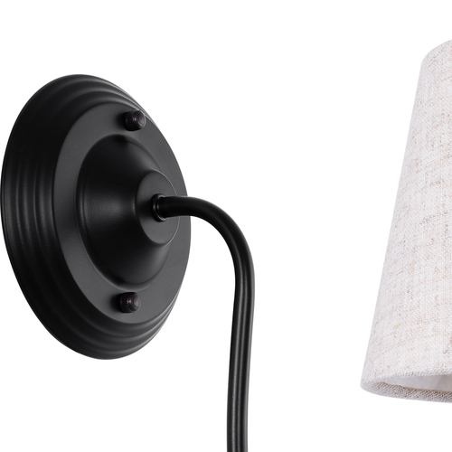 GLOBOSTAR® DOVE 01084 Vintage Φωτιστικό Τοίχου - Απλίκα με Ντουί 1 x E14 AC 220-240V IP20 - Μαύρο & Μπεζ - Μ30 x Π15 x Υ36cm