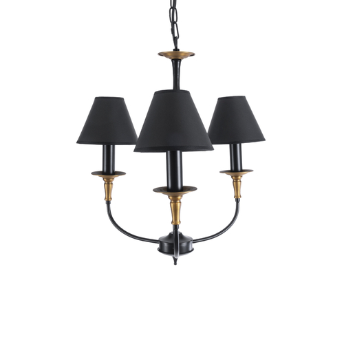 GLOBOSTAR® LIMI 01091 Vintage Κρεμαστό Φωτιστικό Οροφής με Ντουί 3 x E14 AC 220-240V IP20 - Μαύρο & Χρυσό - Μ55 x Π55 x Υ55cm