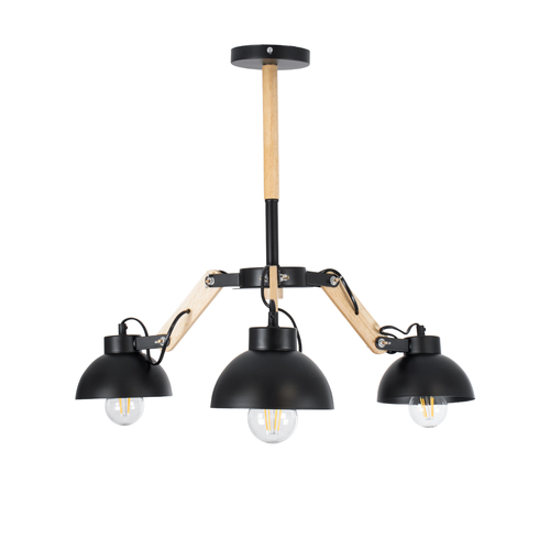 GLOBOSTAR® OLD SCHOOL 01093 Μοντέρνο Φωτιστικό Οροφής με Ντουί 3 x E27 AC 220-240V IP20 - Μαύρο & Μπεζ - Μ75 x Π75 x Υ35cm