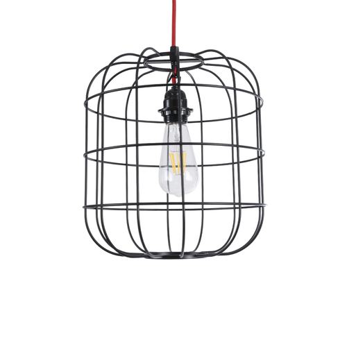 GLOBOSTAR® PARROT 01099 Μοντέρνο Κρεμαστό Φωτιστικό Οροφής με Ντουί 1 x E27 AC 220-240V IP20 - Μαύρο - Μ28 x Π28 x Υ30cm