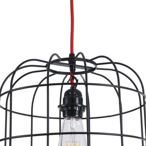 GLOBOSTAR® PARROT 01099 Μοντέρνο Κρεμαστό Φωτιστικό Οροφής με Ντουί 1 x E27 AC 220-240V IP20 - Μαύρο - Μ28 x Π28 x Υ30cm