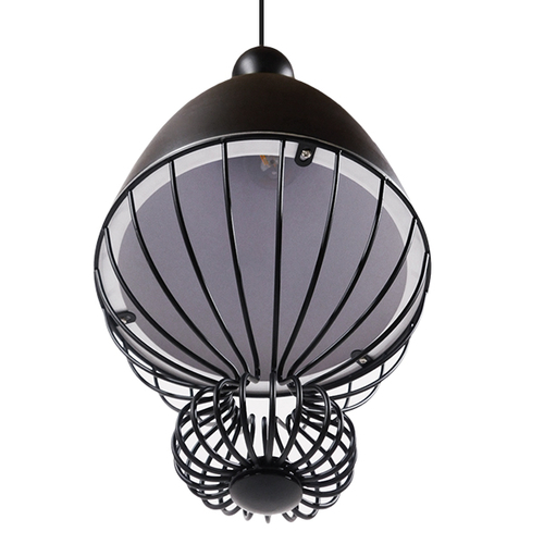 GLOBOSTAR® CARNEL 01106 Vintage Κρεμαστό Φωτιστικό Οροφής με Ντουί 1 x E27 AC 220-240V IP20 - Μαύρο - Μ26 x Π26 x Υ70cm