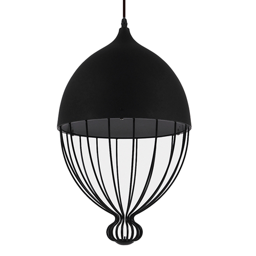 GLOBOSTAR® CANARIO 01107 Vintage Κρεμαστό Φωτιστικό Οροφής με Ντουί 1 x E27 AC 220-240V IP20 - Μαύρο - Μ28 x Π28 x Υ47cm