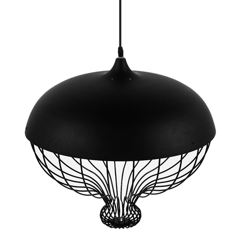 GLOBOSTAR® SOBRINO 01108 Vintage Κρεμαστό Φωτιστικό Οροφής με Ντουί 1 x E27 AC 220-240V IP20 - Μαύρο - Μ46 x Π46 x Υ50cm