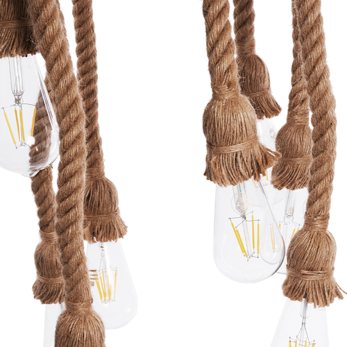 GLOBOSTAR® MARBELLA 01116 Vintage Κρεμαστό Φωτιστικό Οροφής με Ντουί 8 x E27 AC 220-240V IP20 - Μαύρο & Μπεζ - Μ60 x Π60 x Υ60cm