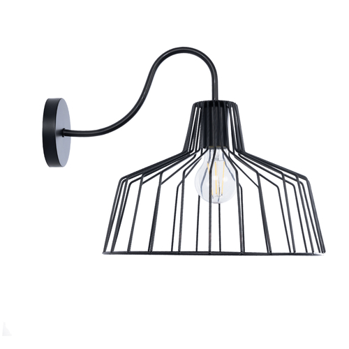 GLOBOSTAR® TRIUMPH 01117 Vintage Φωτιστικό Τοίχου - Απλίκα με Ντουί 1 x E27 AC 220-240V IP20 - Μαύρο - Μ30 x Π36 x Υ30cm