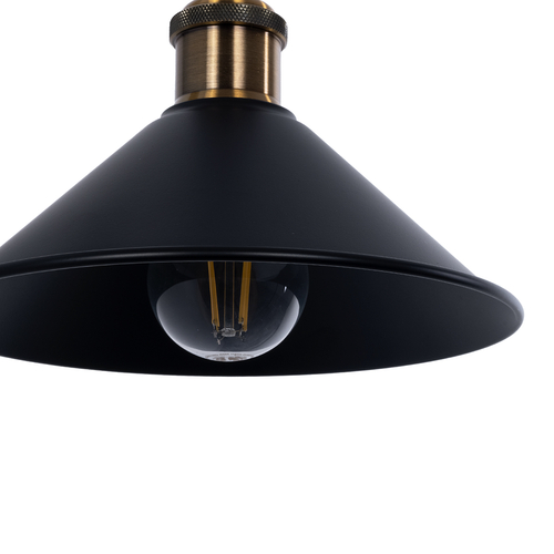 GLOBOSTAR® MAGEOR 01120 Vintage Φωτιστικό Τοίχου - Απλίκα με Ντουί 1 x E27 AC 220-240V IP20 - Μαύρο & Χρυσό - Μ22 x Π30 x Υ40cm