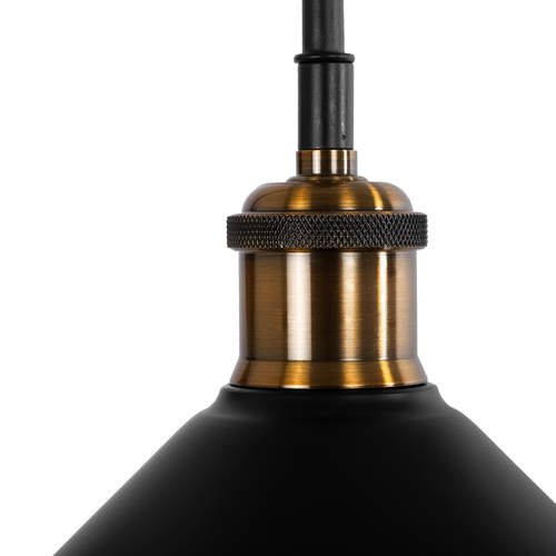 GLOBOSTAR® ANBET 01121 Vintage Φωτιστικό Τοίχου - Απλίκα με Ντουί 1 x E27 AC 220-240V IP20 - Μαύρο & Χρυσό - Μ26 x Π38 x Υ27cm