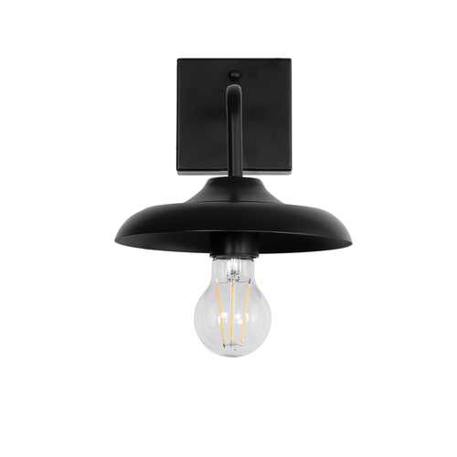 GLOBOSTAR® PHIA 01122 Vintage Φωτιστικό Τοίχου - Απλίκα με Ντουί 1 x E27 AC 220-240V IP20 - Μαύρο - Μ18.5 x Π29 x Υ18cm
