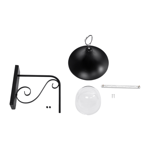 GLOBOSTAR® ANNIEL 01123 Vintage Φωτιστικό Τοίχου - Απλίκα με Ντουί 1 x E27 AC 220-240V IP20 - Μαύρο - Μ27 x Π40 x Υ56cm